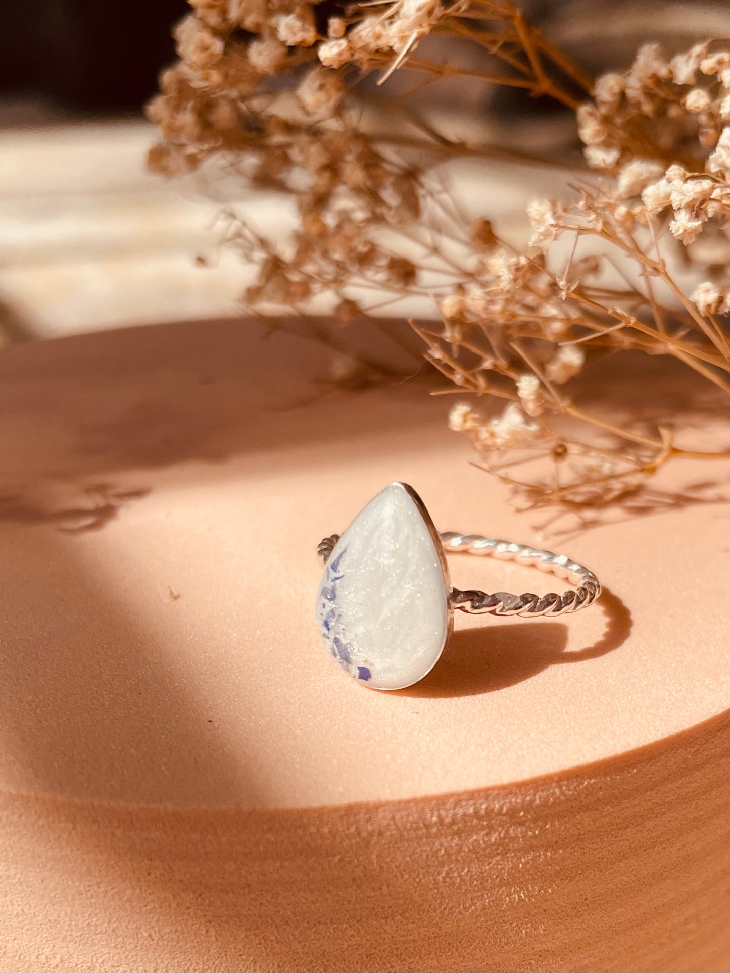 Celeste Pear Stone Twist Ring