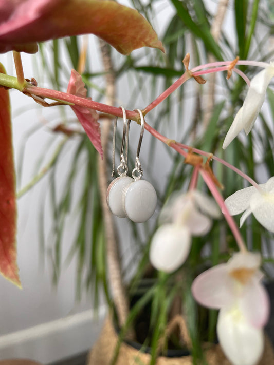 Goddess Dangle Oval Earrings