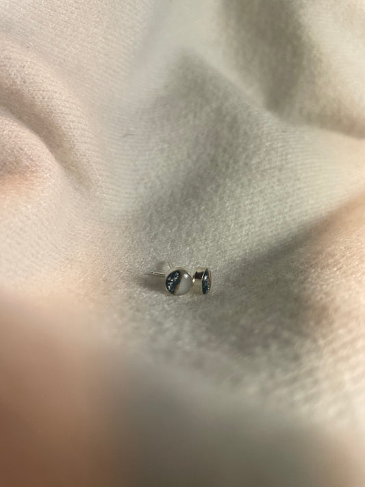 Mini Halo Round Earrings