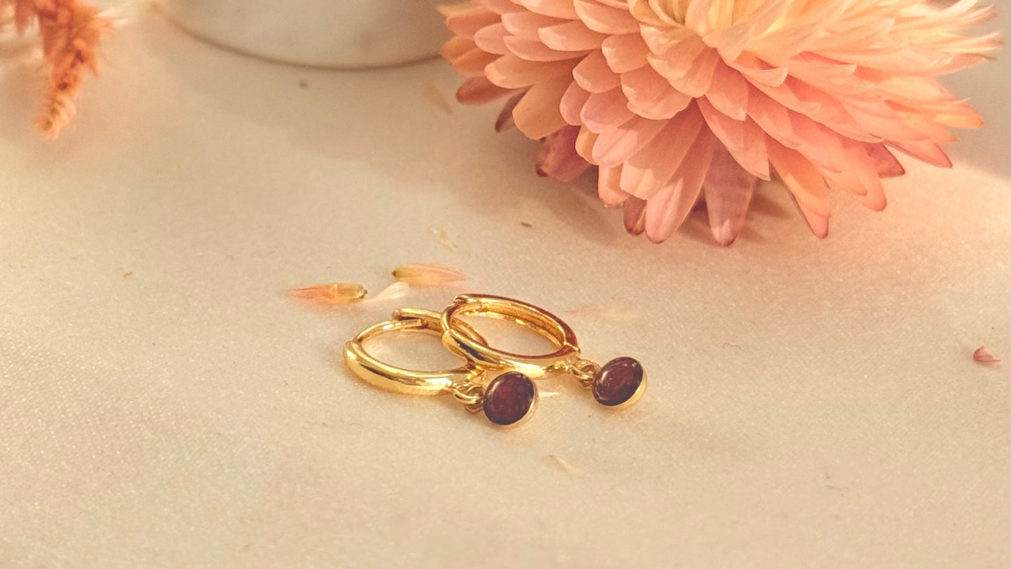 Boucles d'oreilles ovales pendantes déesse
