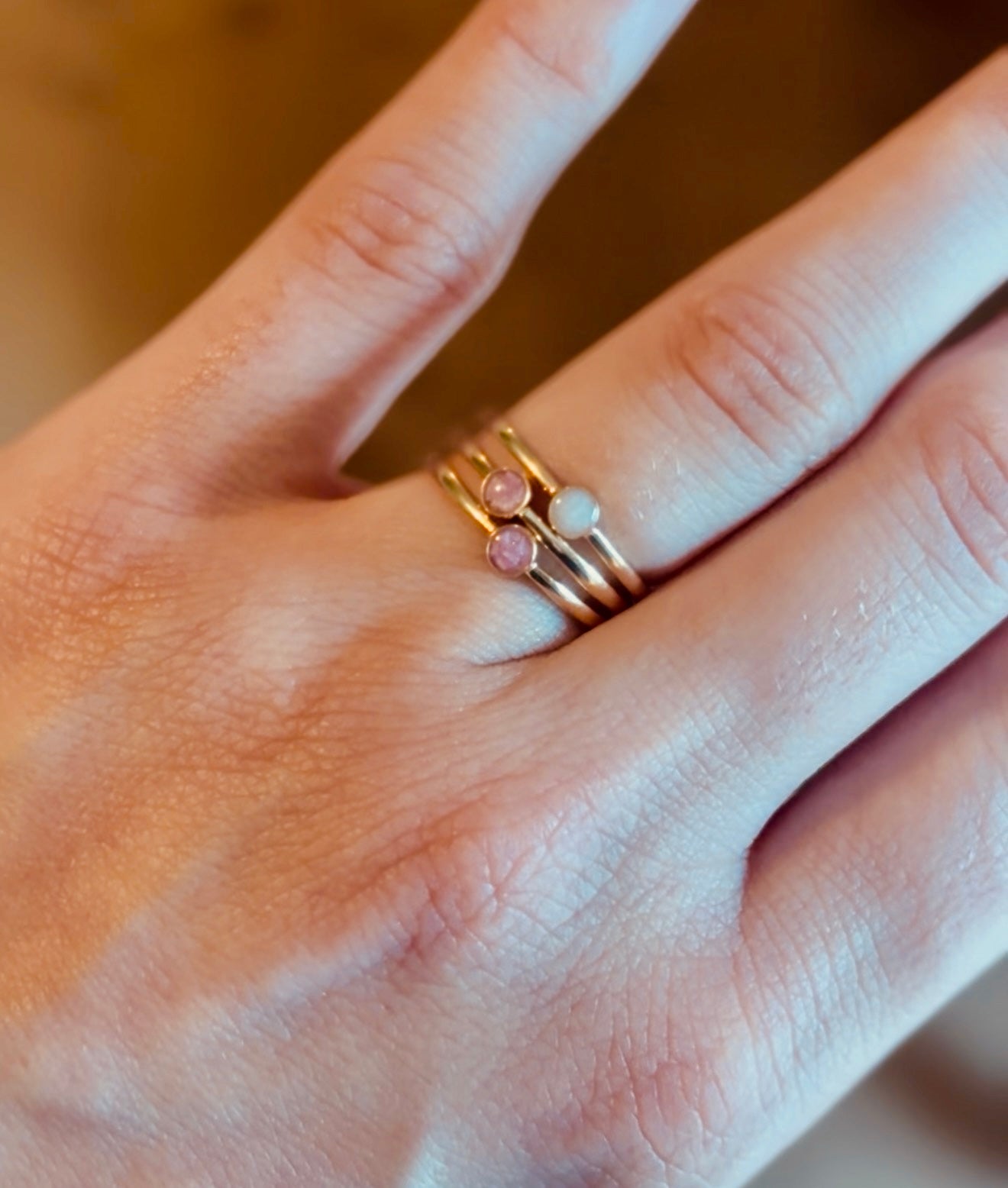 14K Halo Stacking Set