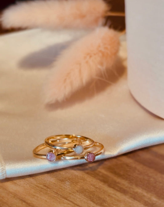 14K Halo Stacking Set